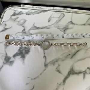 Origami Owl Silver Chain Bracelet with Crystal Accents